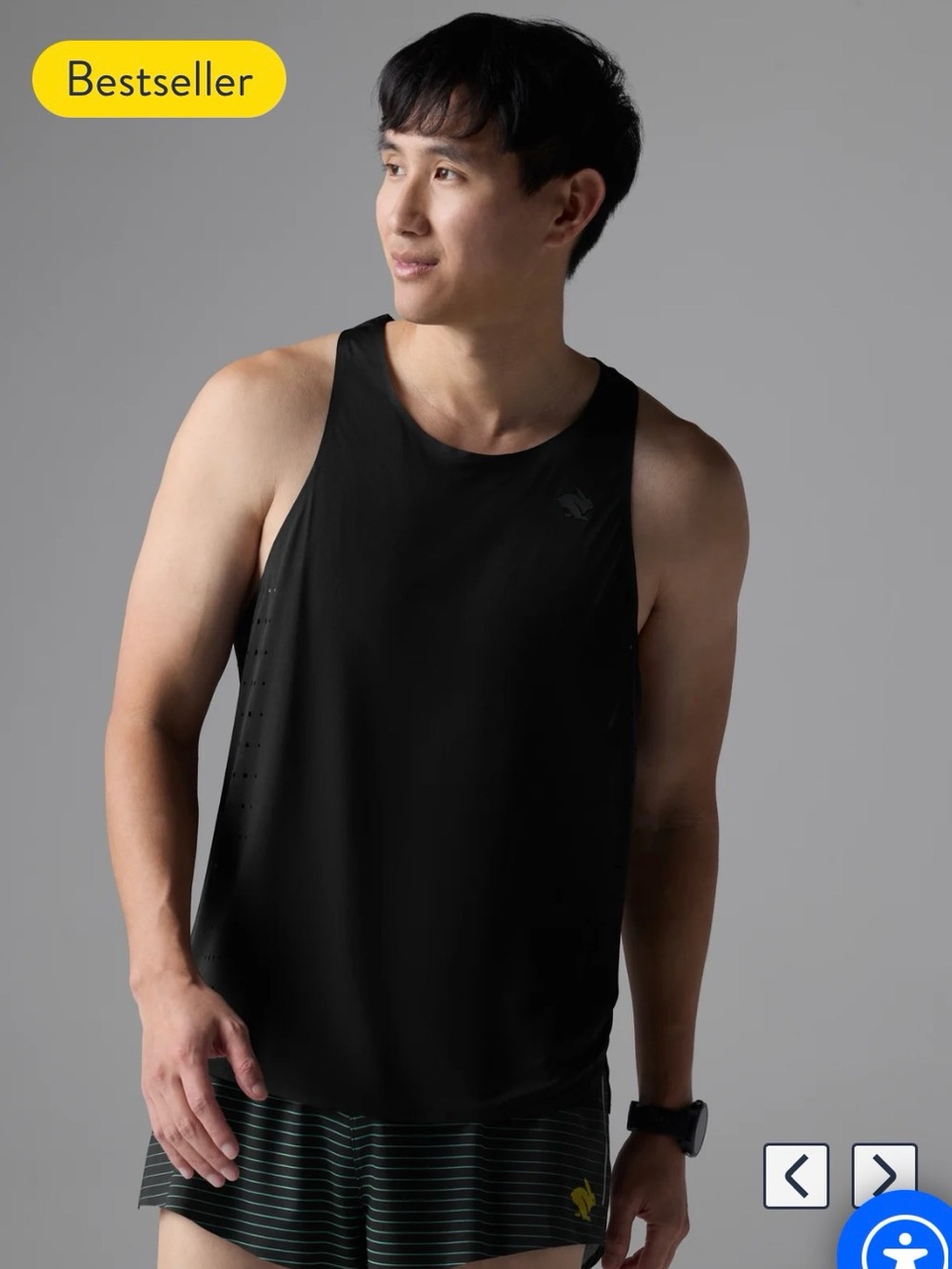 Rabbit Running Men’s Black Go Time Performance Tank Top